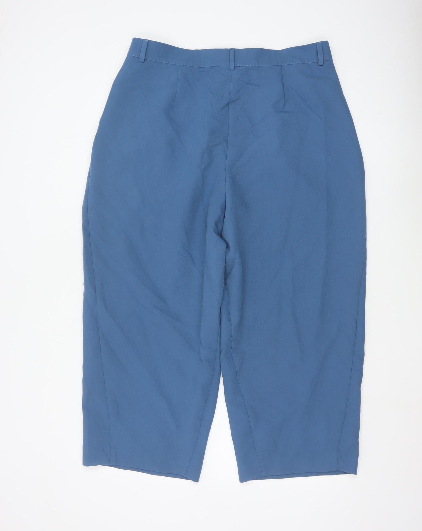 Marks and Spencer Womens Blue Size 16 Short Pleated Trousers