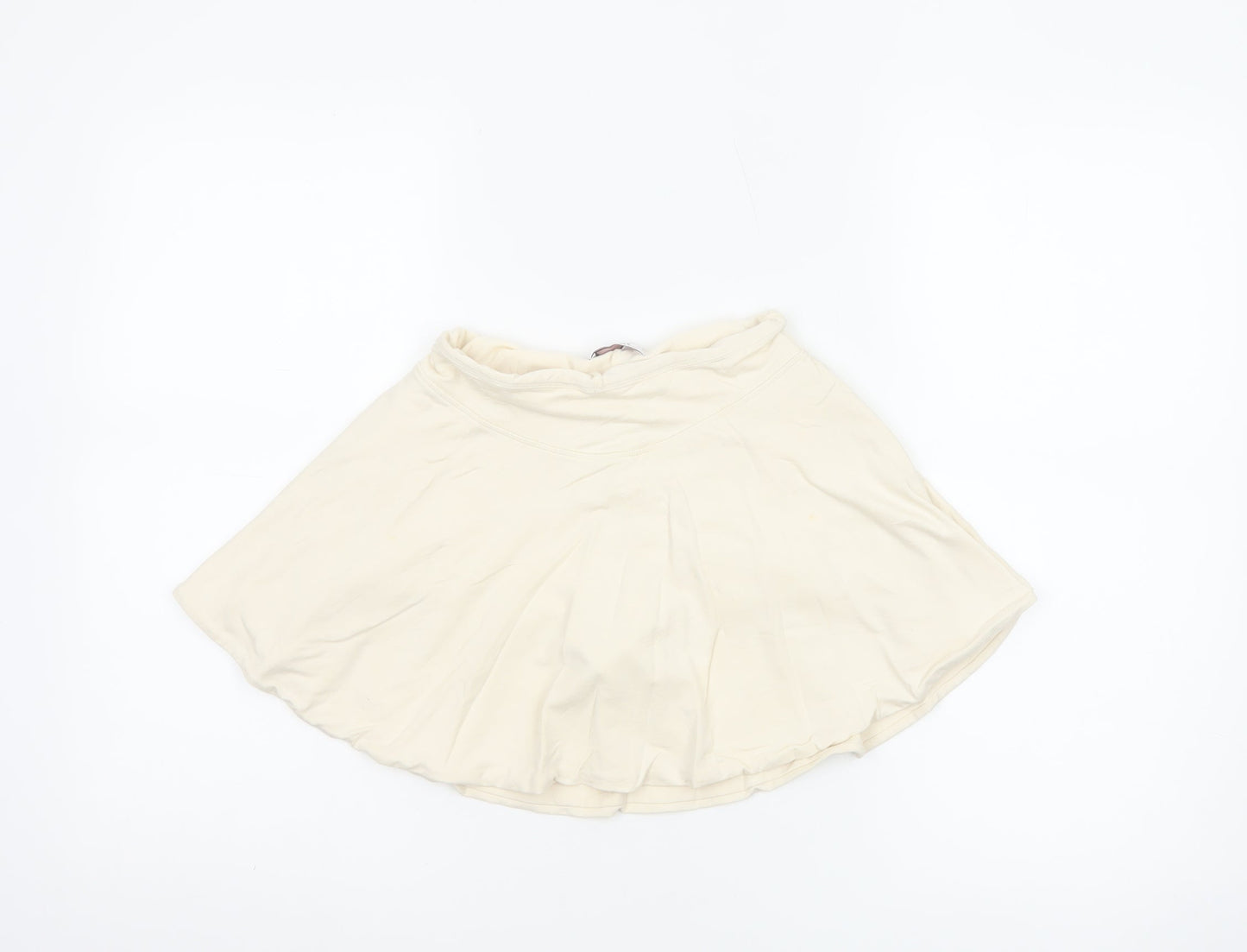 Oh Polly Women's White Size 8 Skater Mini Skirt Stretch Modal
