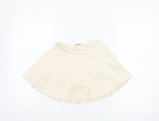 Oh Polly Women's White Size 8 Skater Mini Skirt Stretch Modal