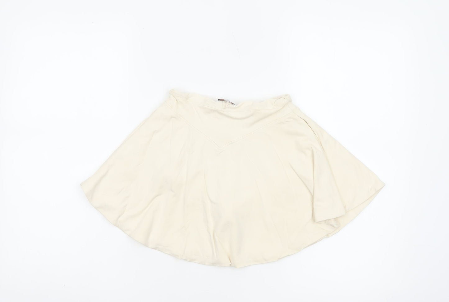 Oh Polly Women's White Size 8 Skater Mini Skirt Stretch Modal