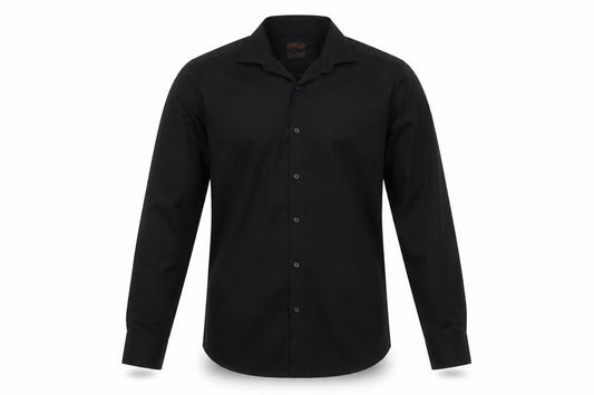 Red Herring Men's Black Slim Fit Long Sleeve Shirt 15in