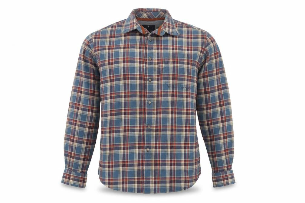 Marks & Spencer Blue Harbour Men's Multicoloured Plaid Cotton Button-Up Shirt M