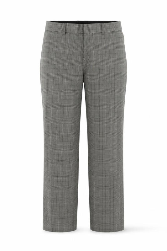 Topman Unisex Grey Check Trousers Size 32S Classic Fit