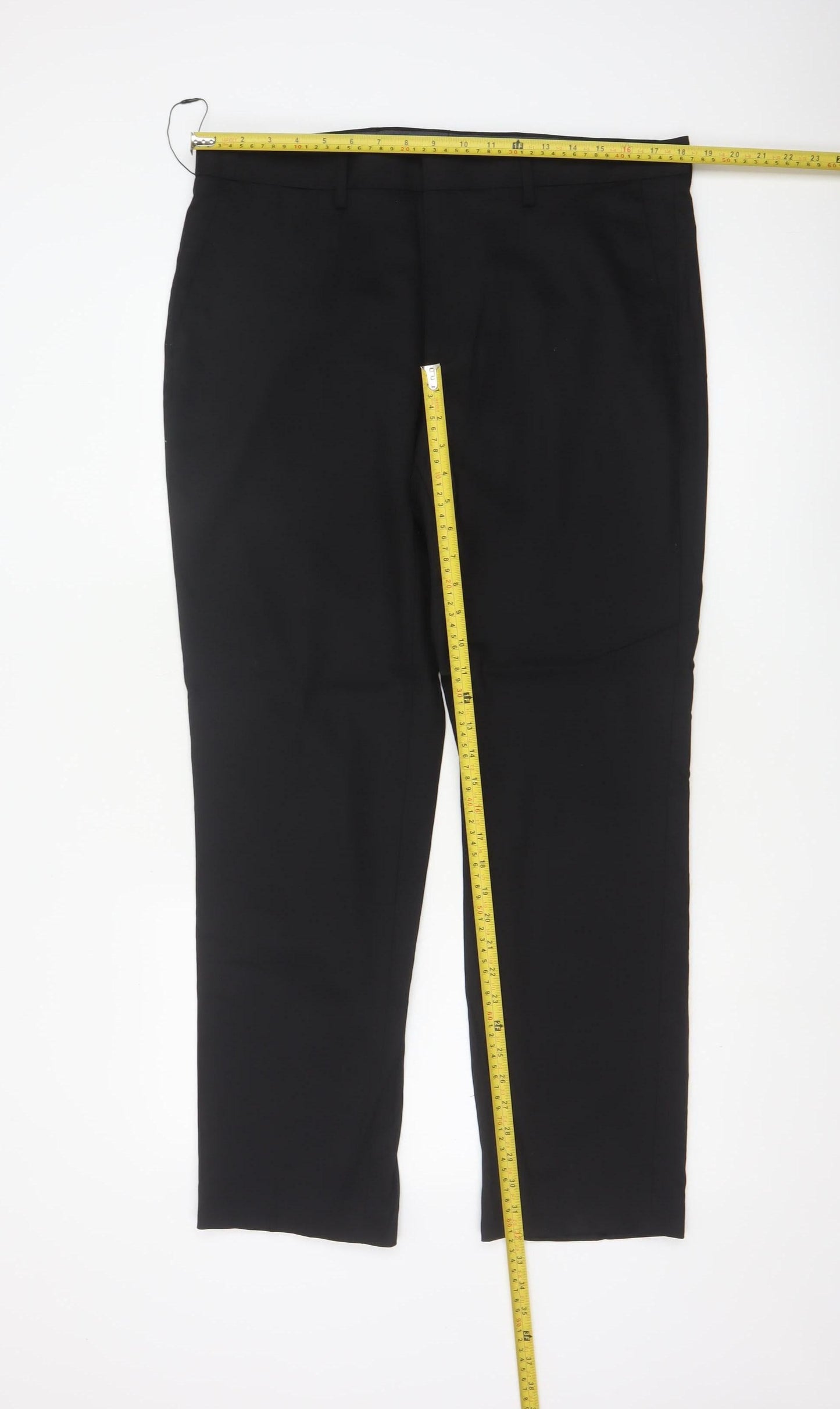 Marks and Spencer Men’s Black Regular Fit Wool Dress Trousers 36” Waist