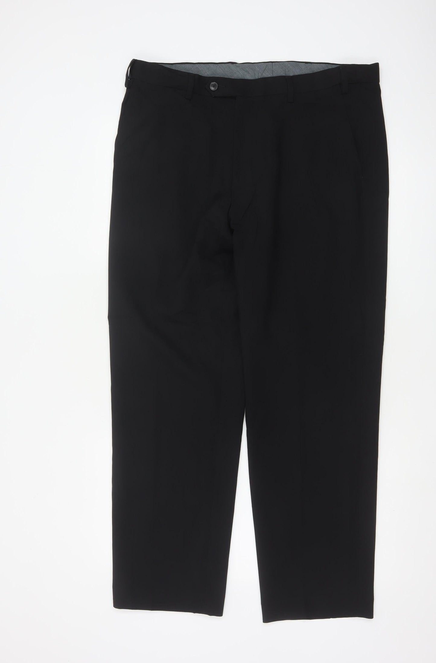 Marks and Spencer Men's Black Regular Fit Dress Trousers 36W 29L