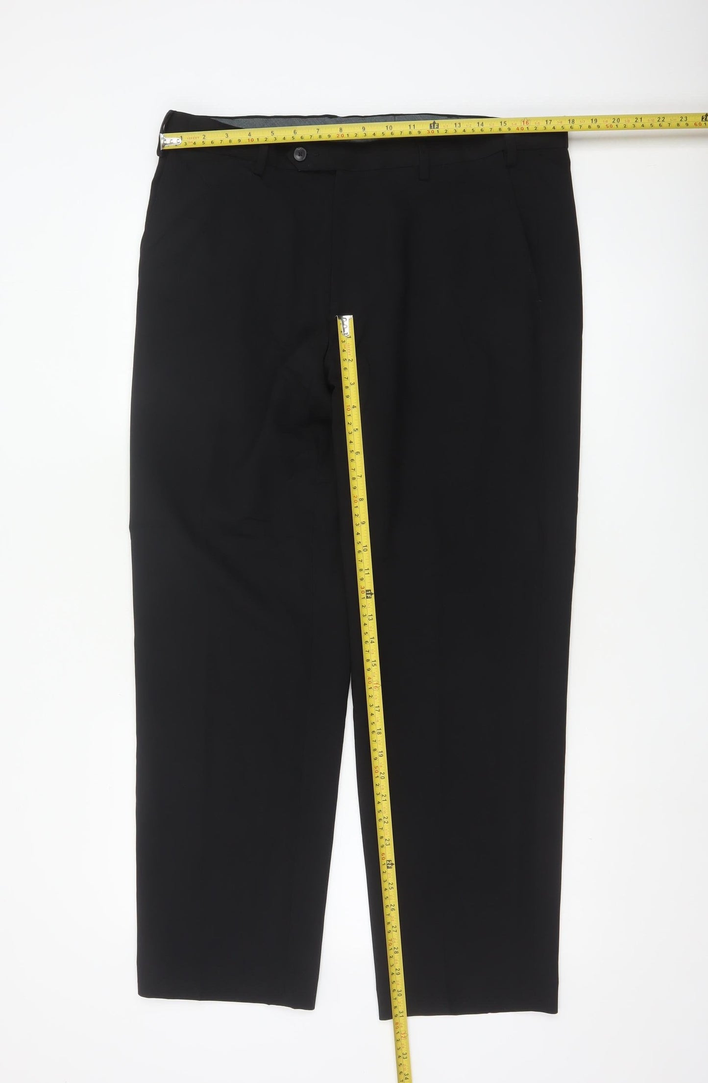 Marks and Spencer Men's Black Regular Fit Dress Trousers 36W 29L