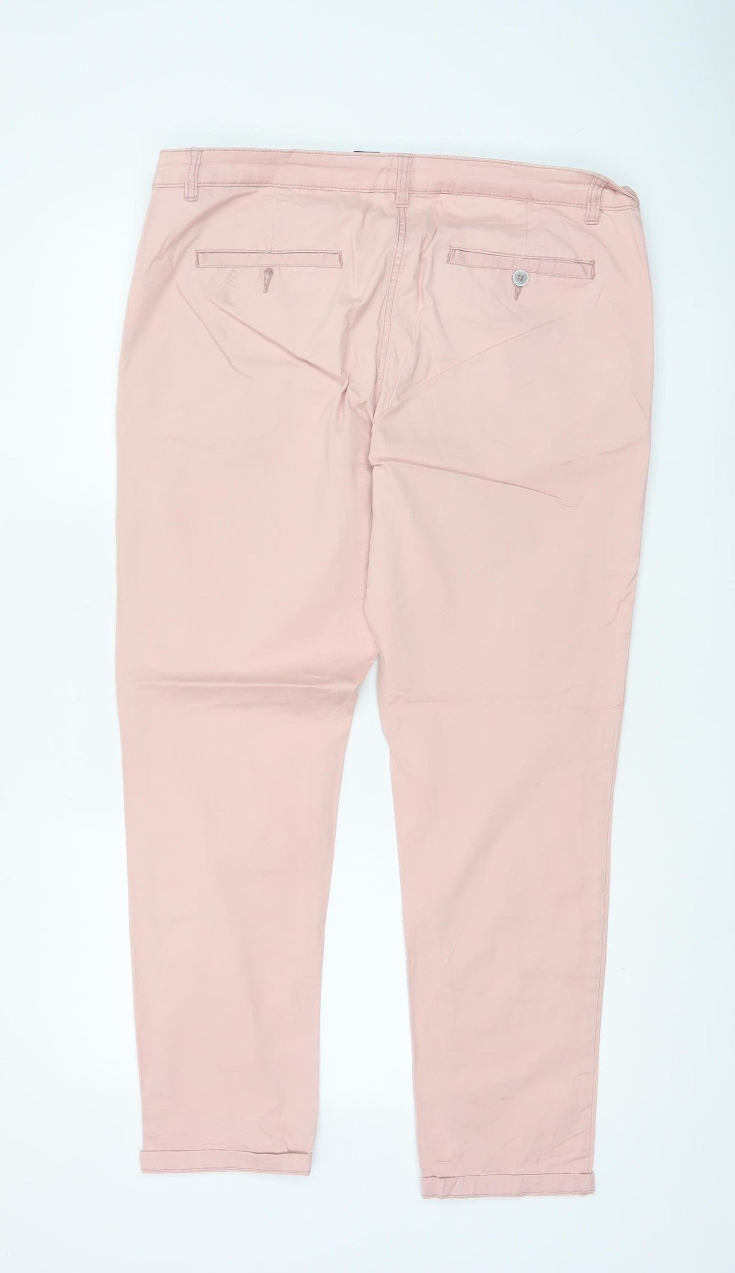 Up2Fashion Womens Pink Chino Trousers Size 16 Cotton Elastane Blend
