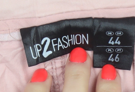 Up2Fashion Womens Pink Chino Trousers Size 16 Cotton Elastane Blend