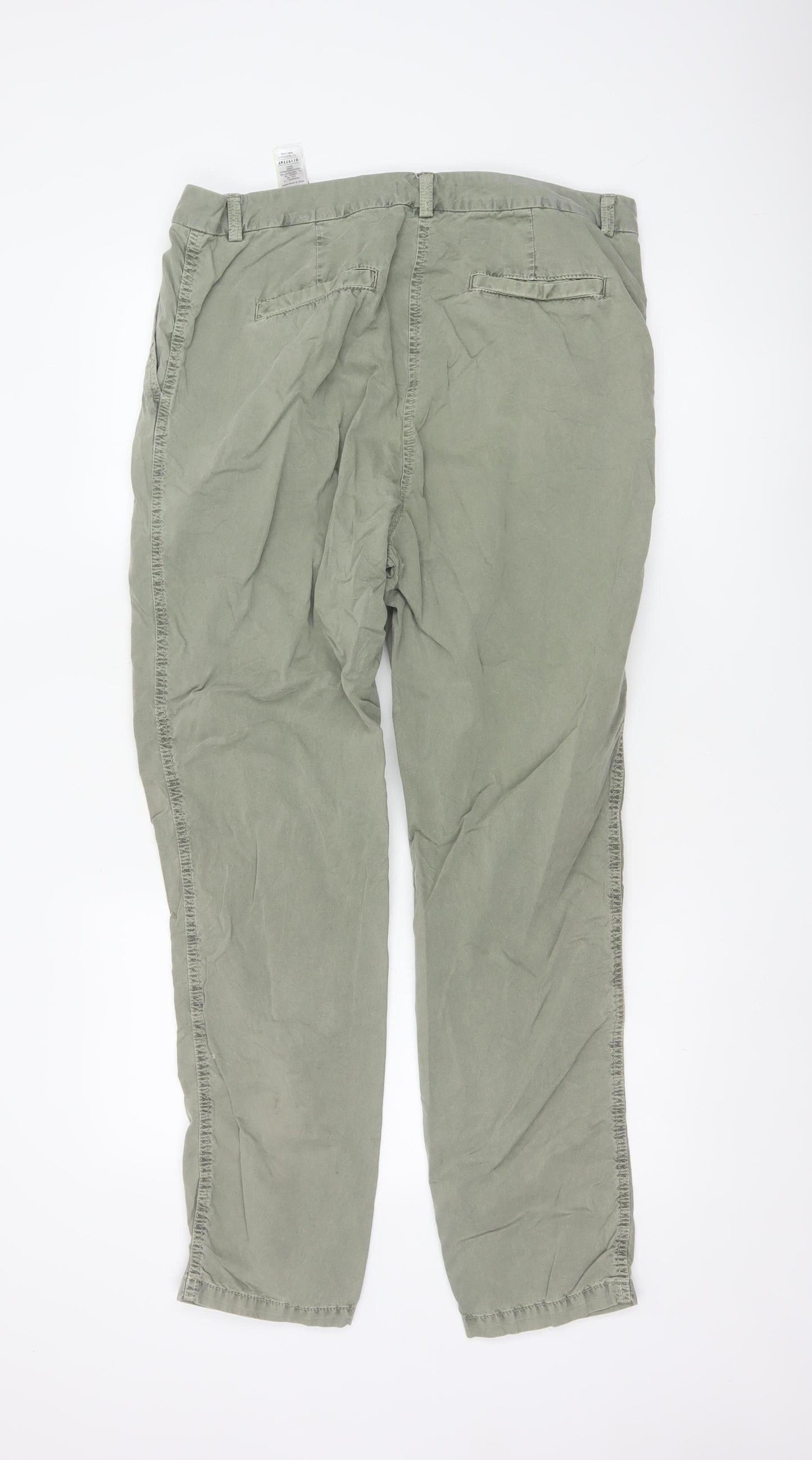 Marks and Spencer Women’s Green Chino Trousers Size 14 Tall