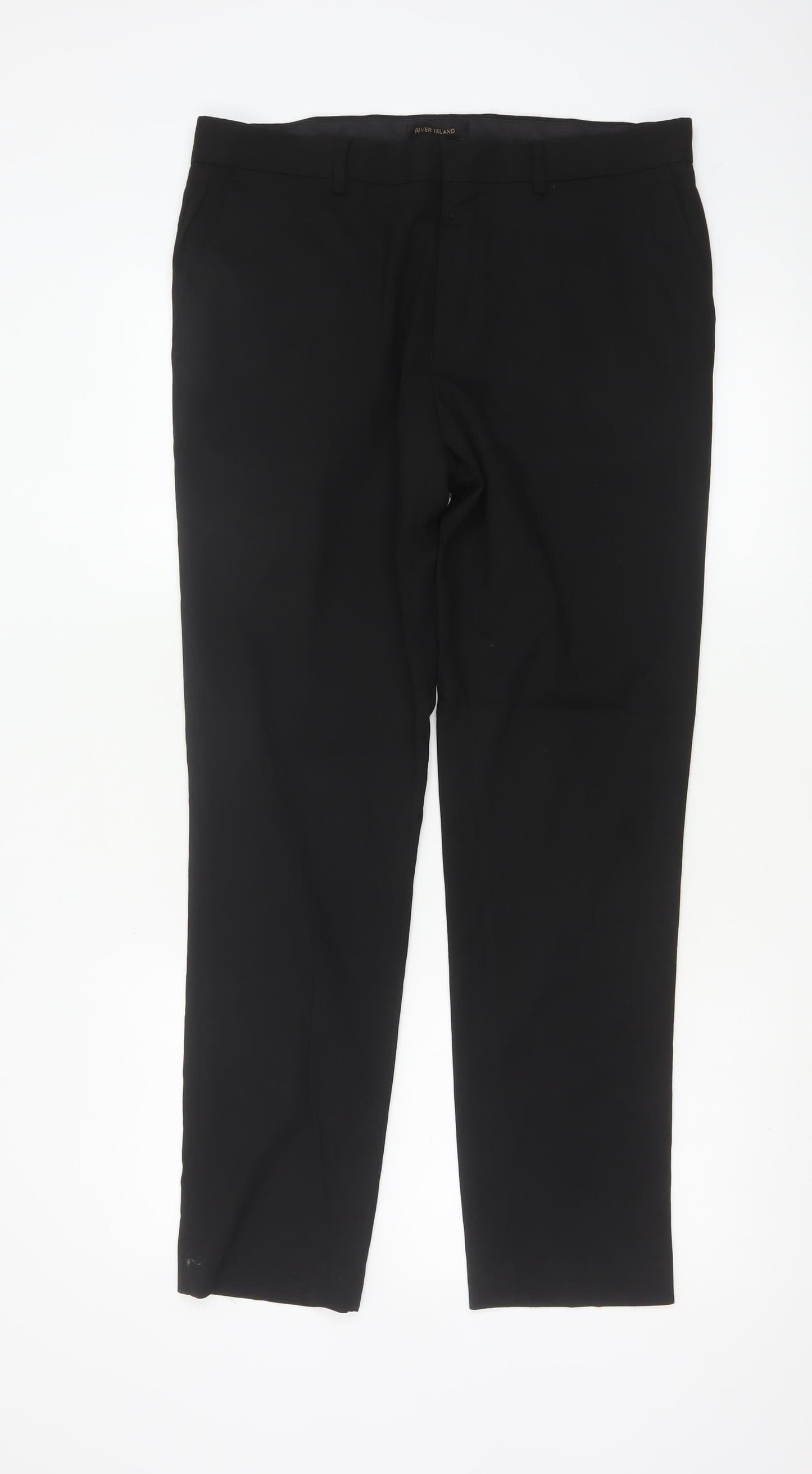 River Island Men's Black Slim Fit Chino Trousers 34W 32L