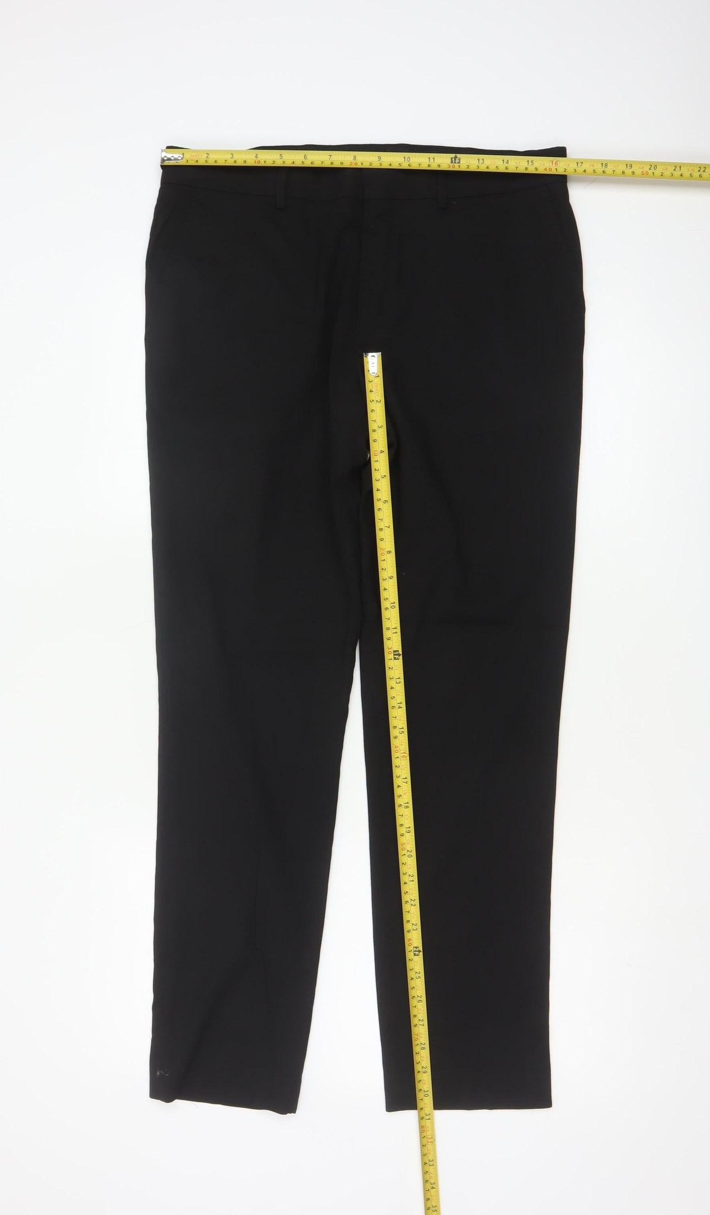River Island Men's Black Slim Fit Chino Trousers 34W 32L