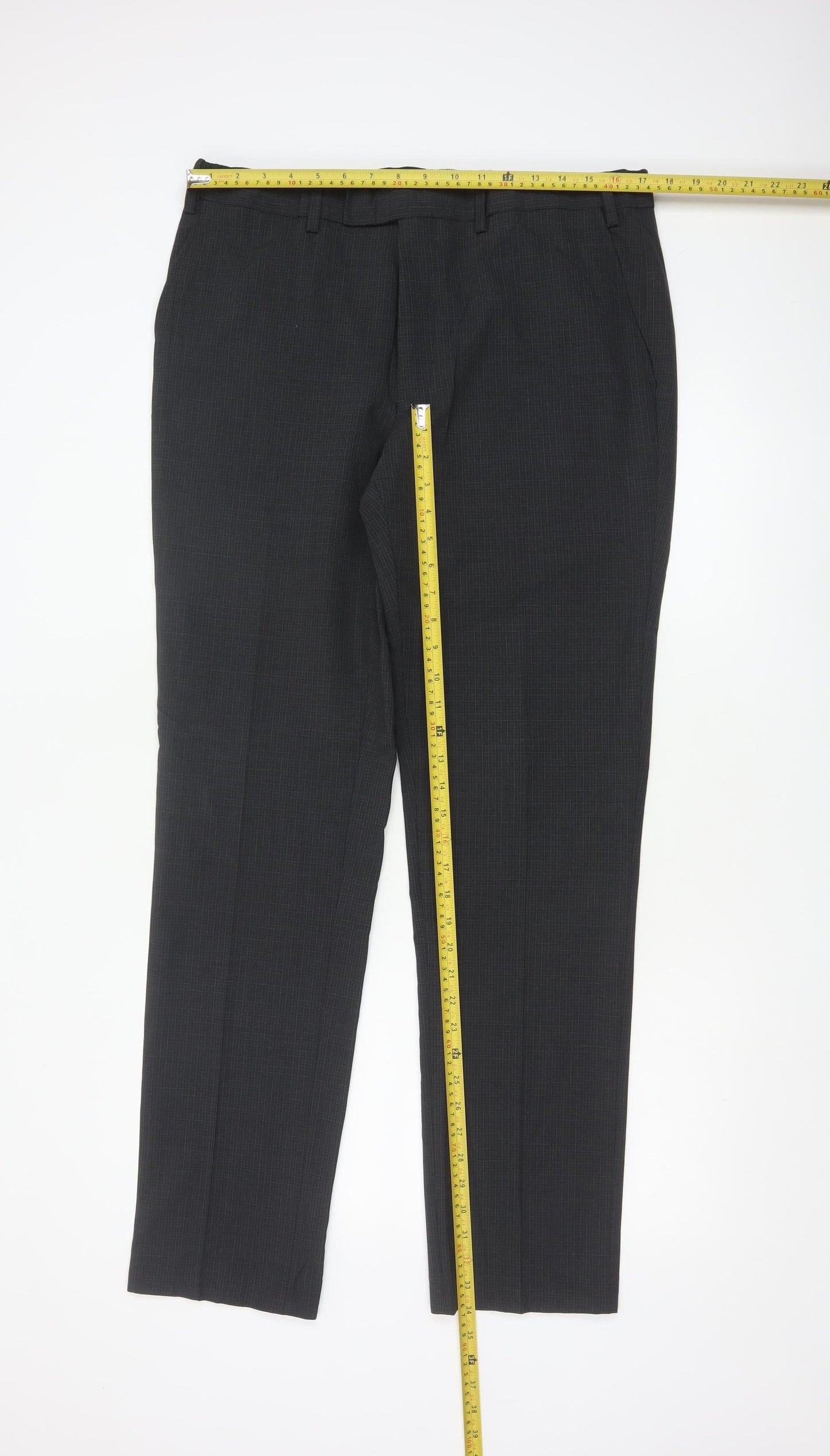 Marks and Spencer Men's Black Slim Fit Dress Trousers 36x33
