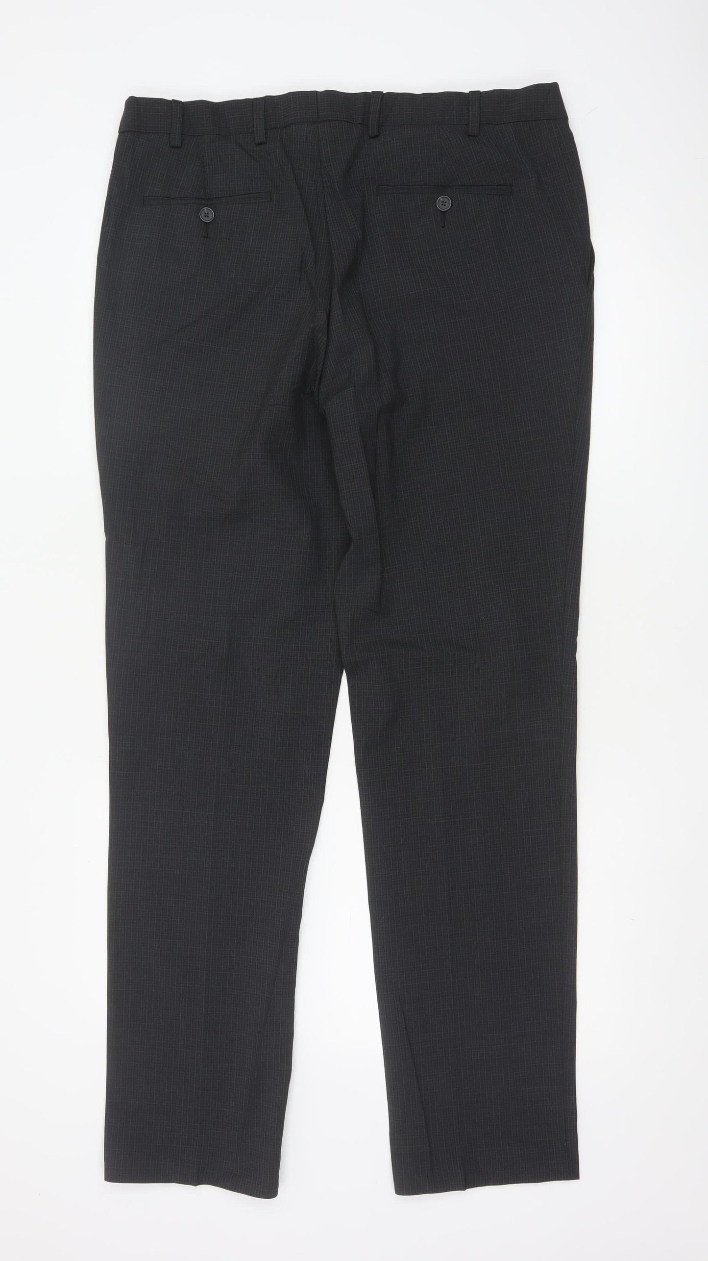 Marks and Spencer Men's Black Slim Fit Dress Trousers 36x33