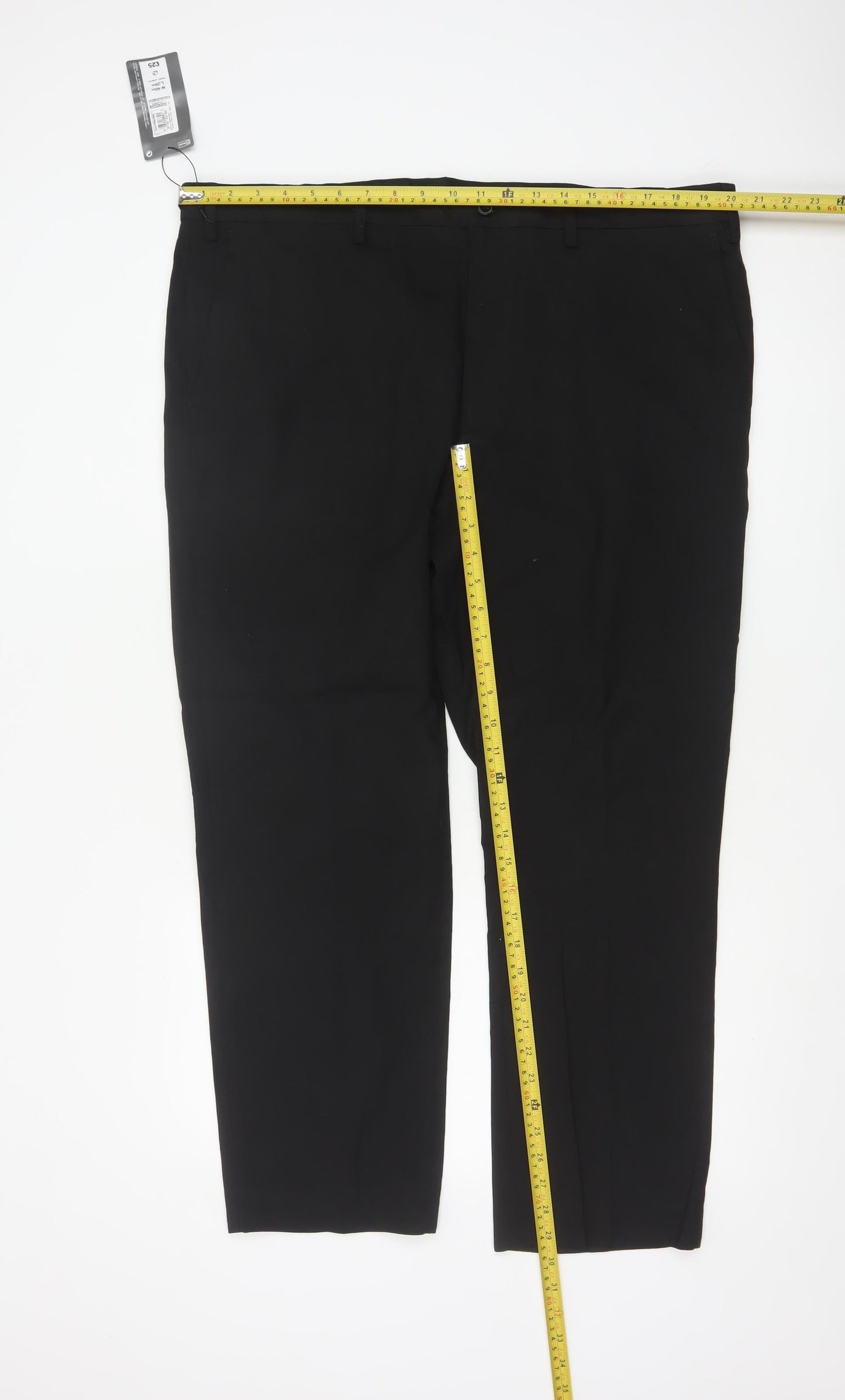 Marks and Spencer Men's Black Tailored Fit Trousers 40W 29L