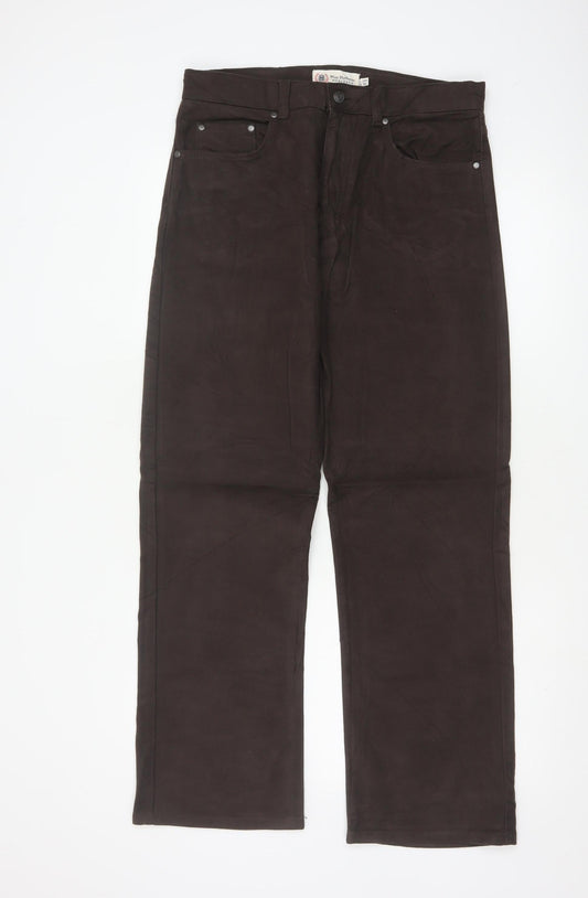 Marks and Spencer Blue Harbour Brown Cotton Stretch Chino Trousers Men's 32W 29L