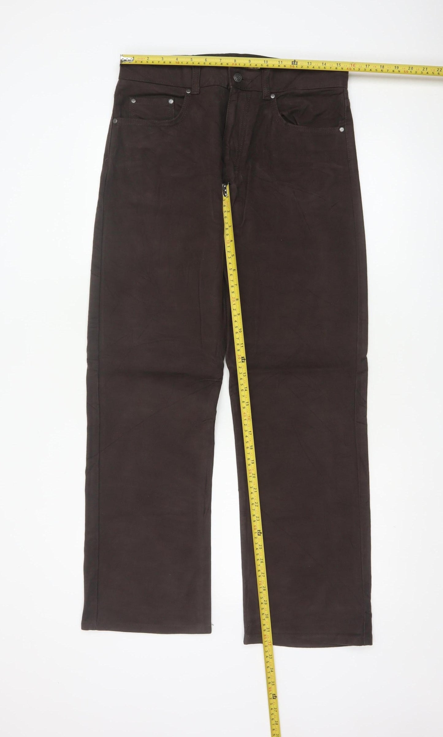 Marks and Spencer Blue Harbour Brown Cotton Stretch Chino Trousers Men's 32W 29L