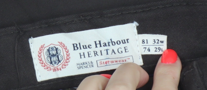 Marks and Spencer Blue Harbour Brown Cotton Stretch Chino Trousers Men's 32W 29L