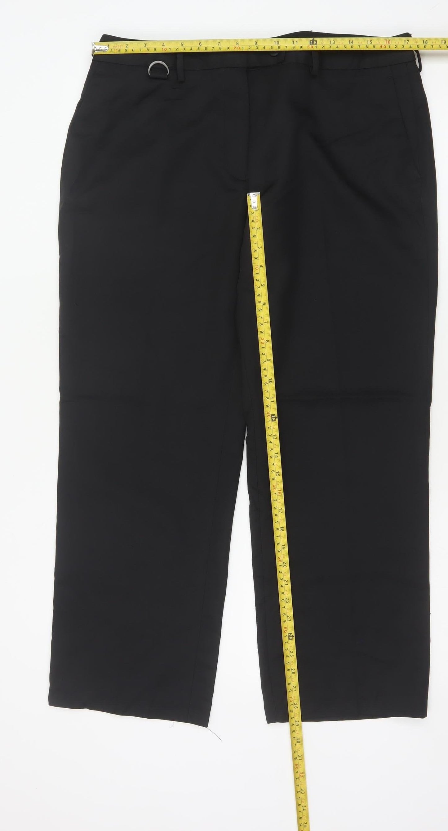 Brook Taverner Women's Black Plus Size 16 Straight Leg Dress Trousers