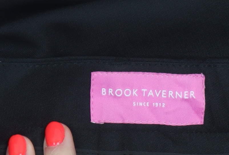 Brook Taverner Women's Black Plus Size 16 Straight Leg Dress Trousers