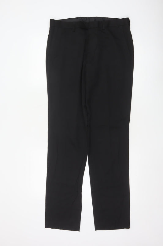 Marks and Spencer Men's Black Slim Fit Formal Trousers 32W 33L