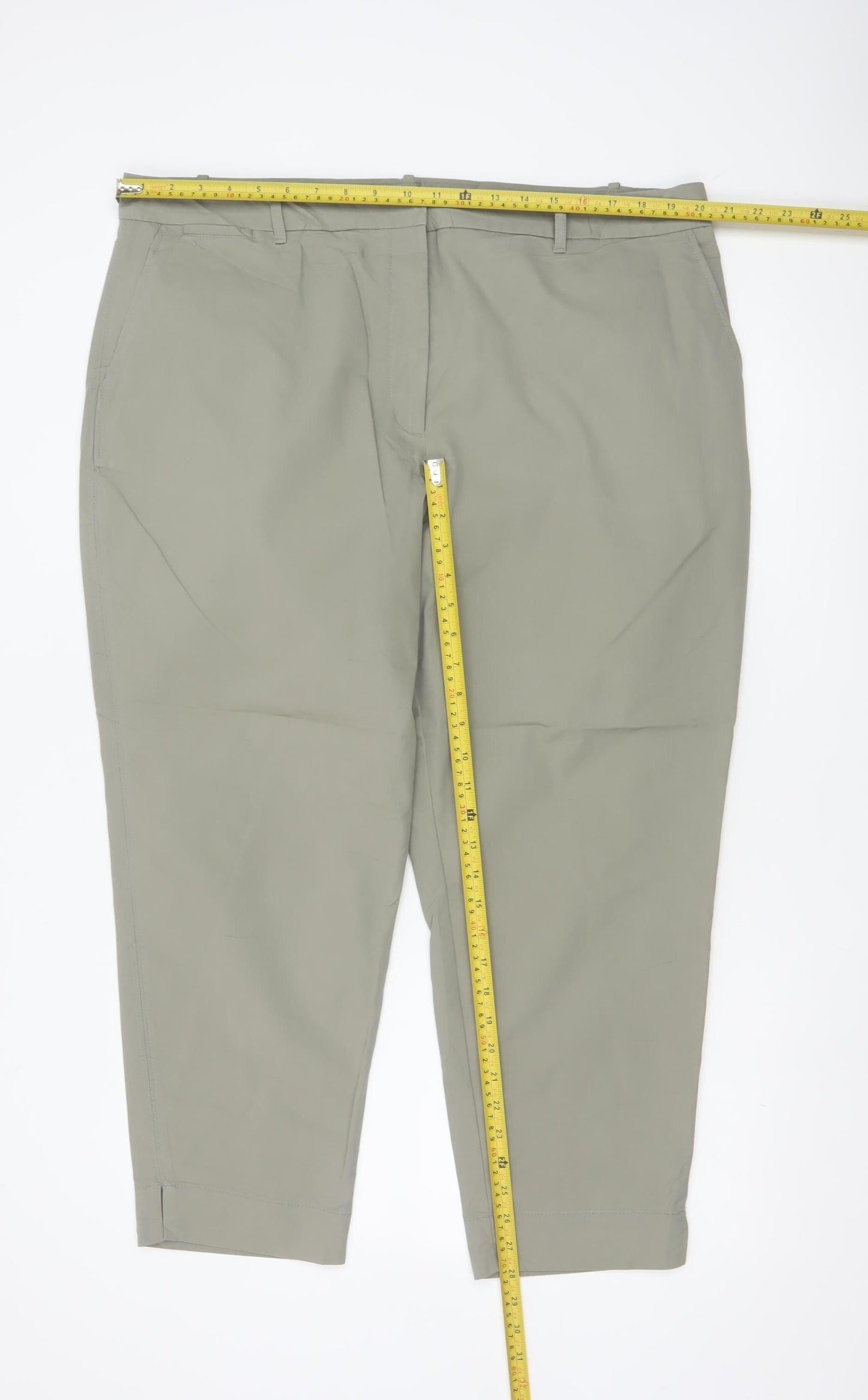Marks and Spencer Women’s Green Chino Trousers Size 20 Short