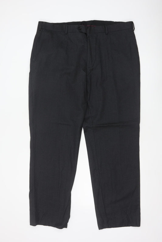 Charles Tyrwhitt Men's Black Wool Dress Pants 40W 32L Classic Fit