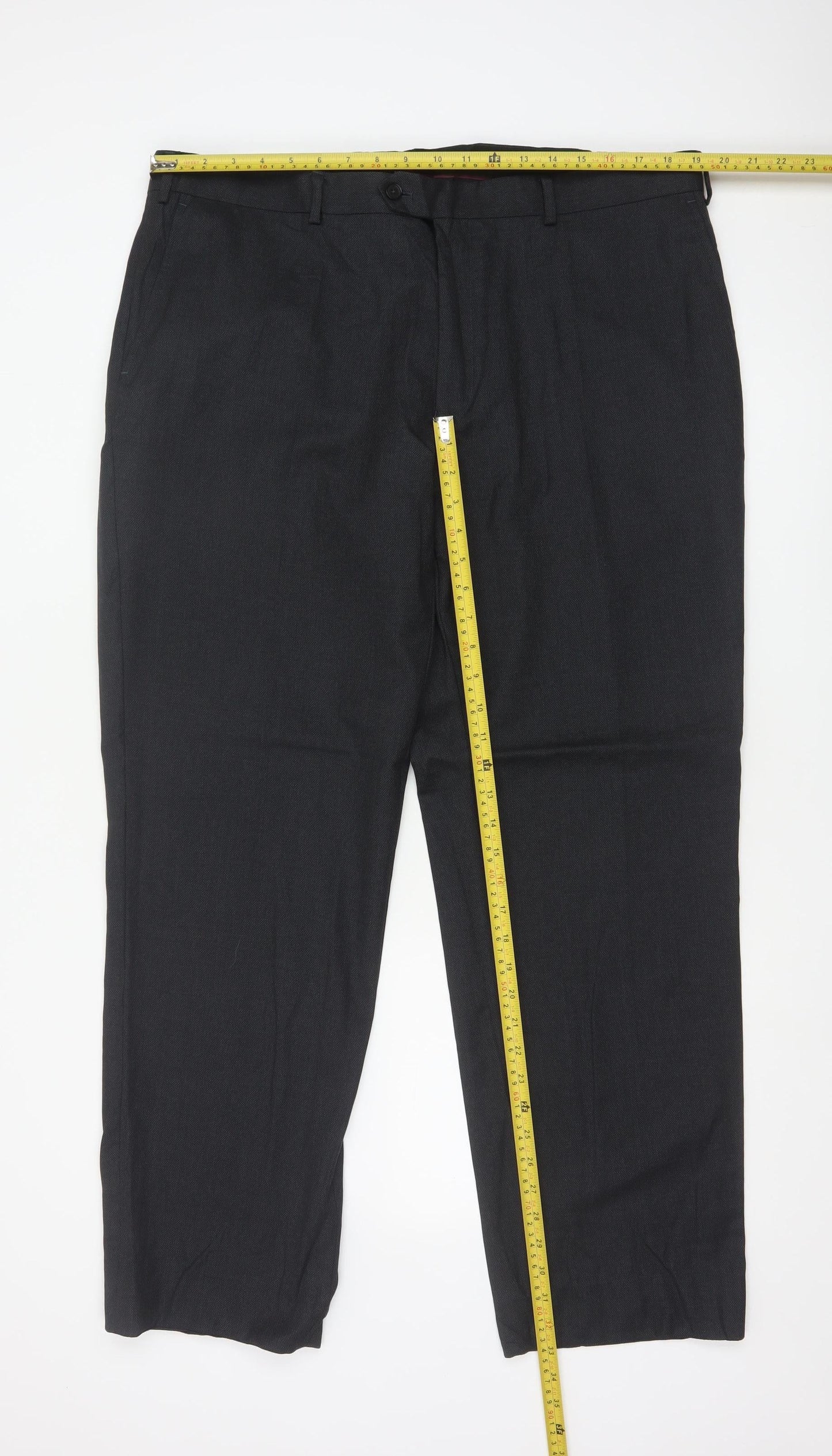 Charles Tyrwhitt Men's Black Wool Dress Pants 40W 32L Classic Fit