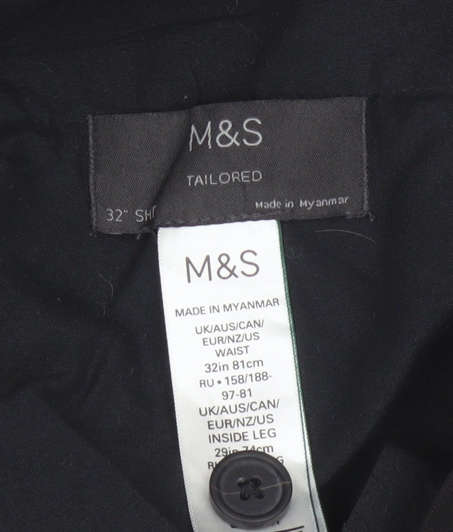 Marks and Spencer Men’s Black Classic Tailored Trousers 32W 29L