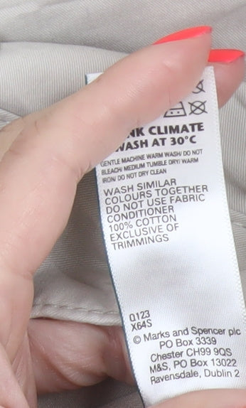 Marks and Spencer Men's Beige Cargo Trousers Size M 34x31 Cotton