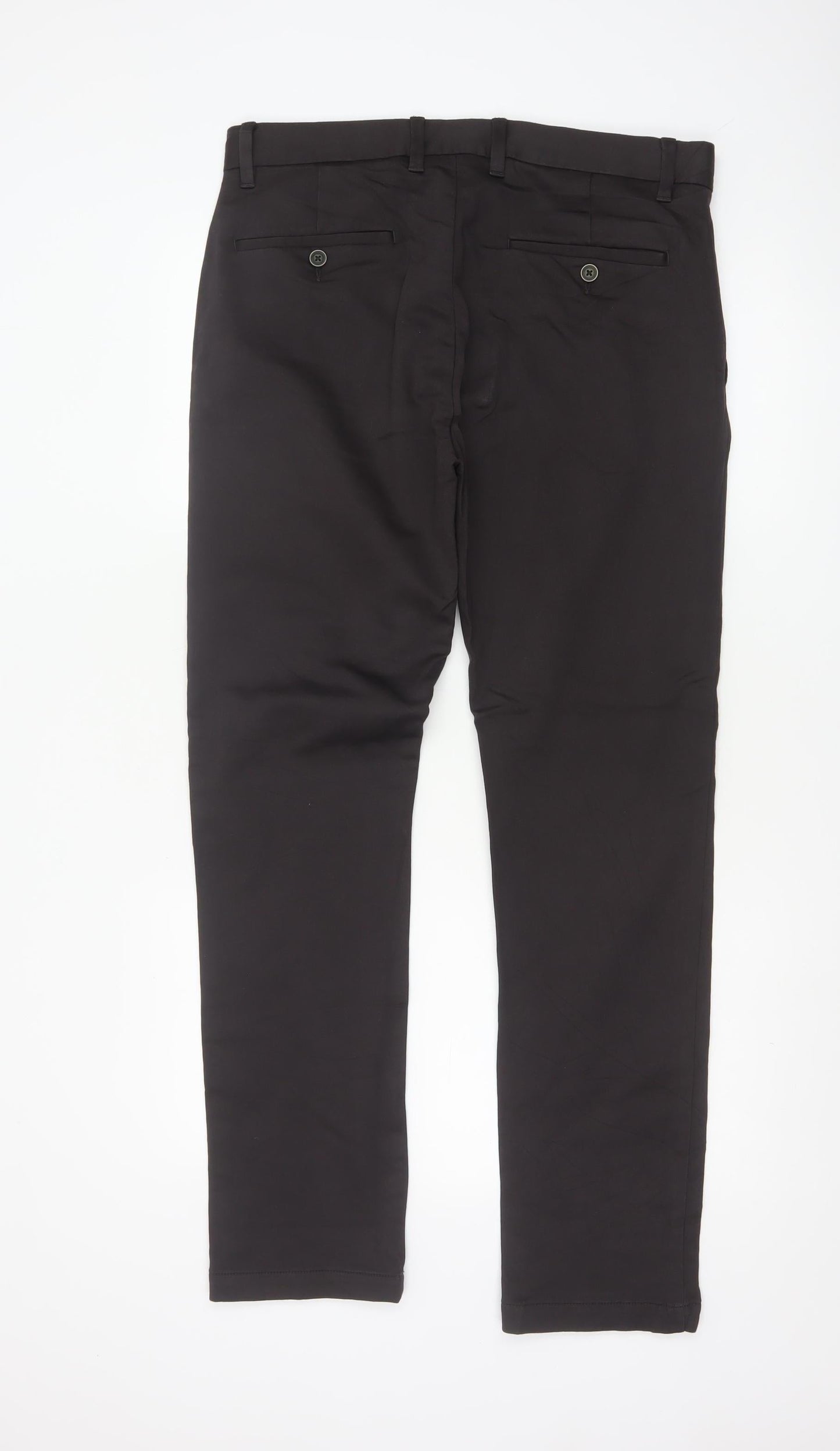 Marks and Spencer Autograph Men's Black Slim Fit Chino Trousers 32W