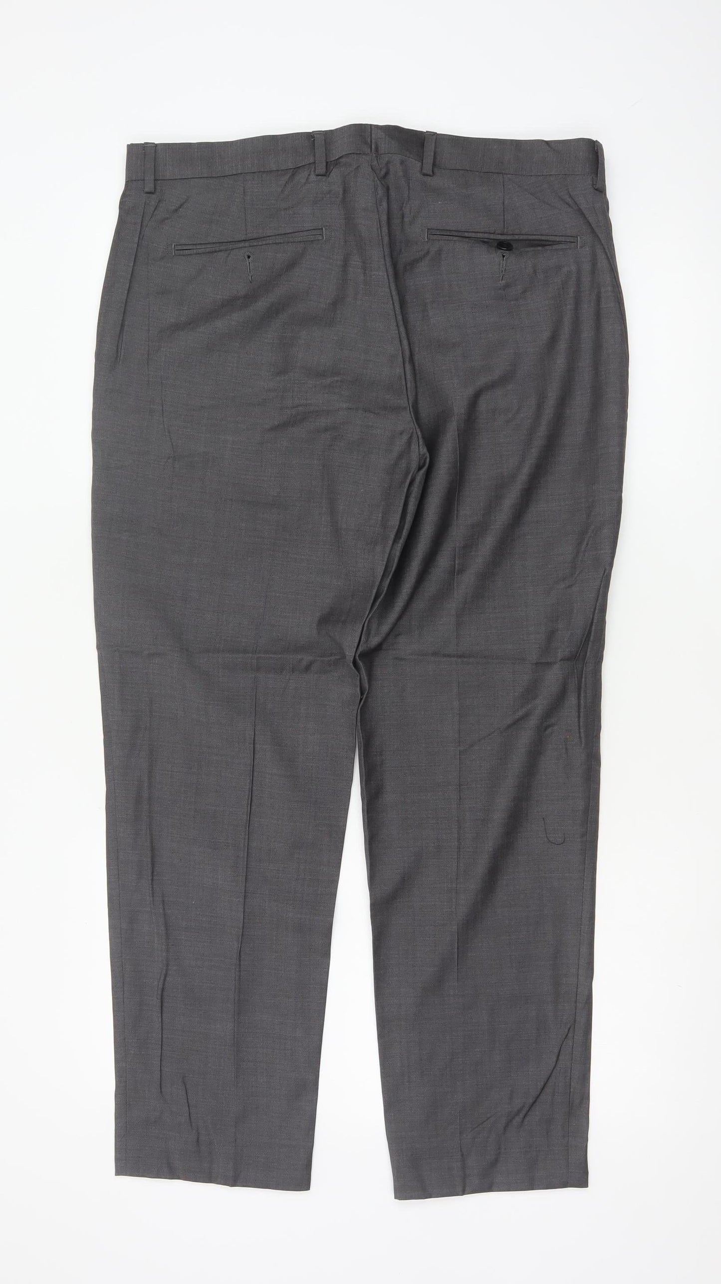 Marks and Spencer Autograph Men's Grey Wool Dress Pants 34W 29L Classic Fit