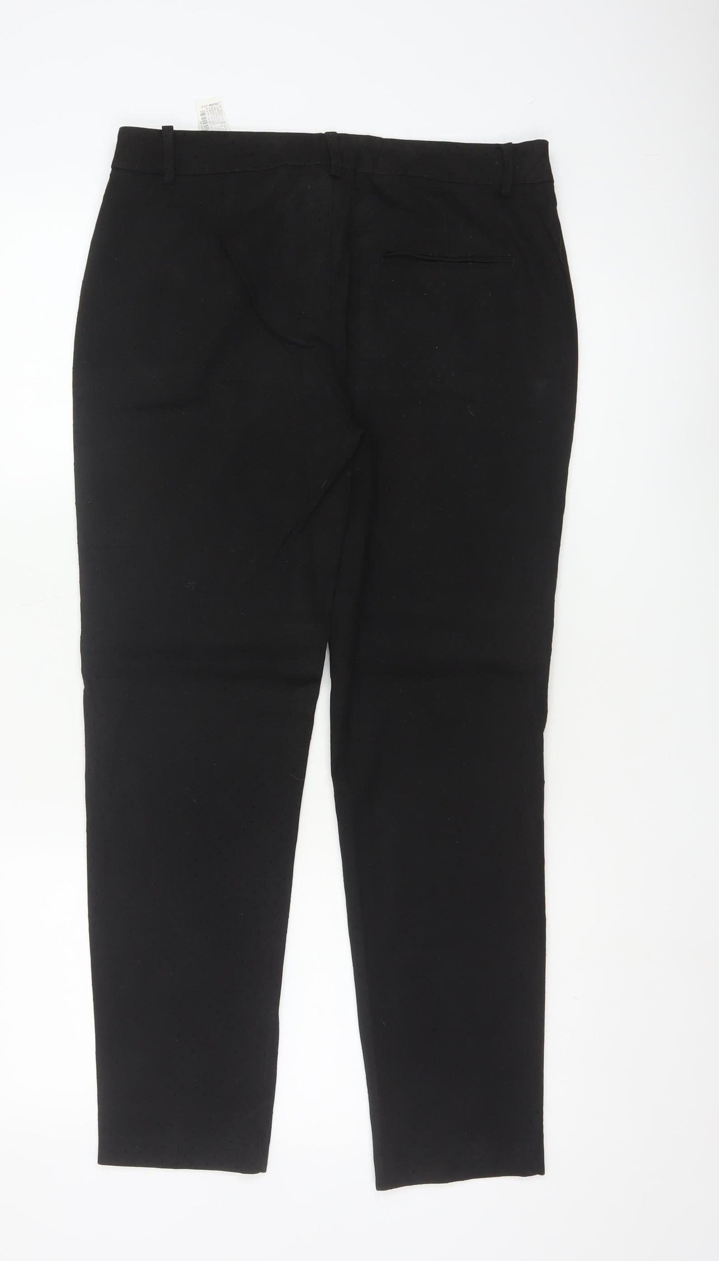 Zara Basic Women Black Slim Trousers Size 10 Polyester Blend