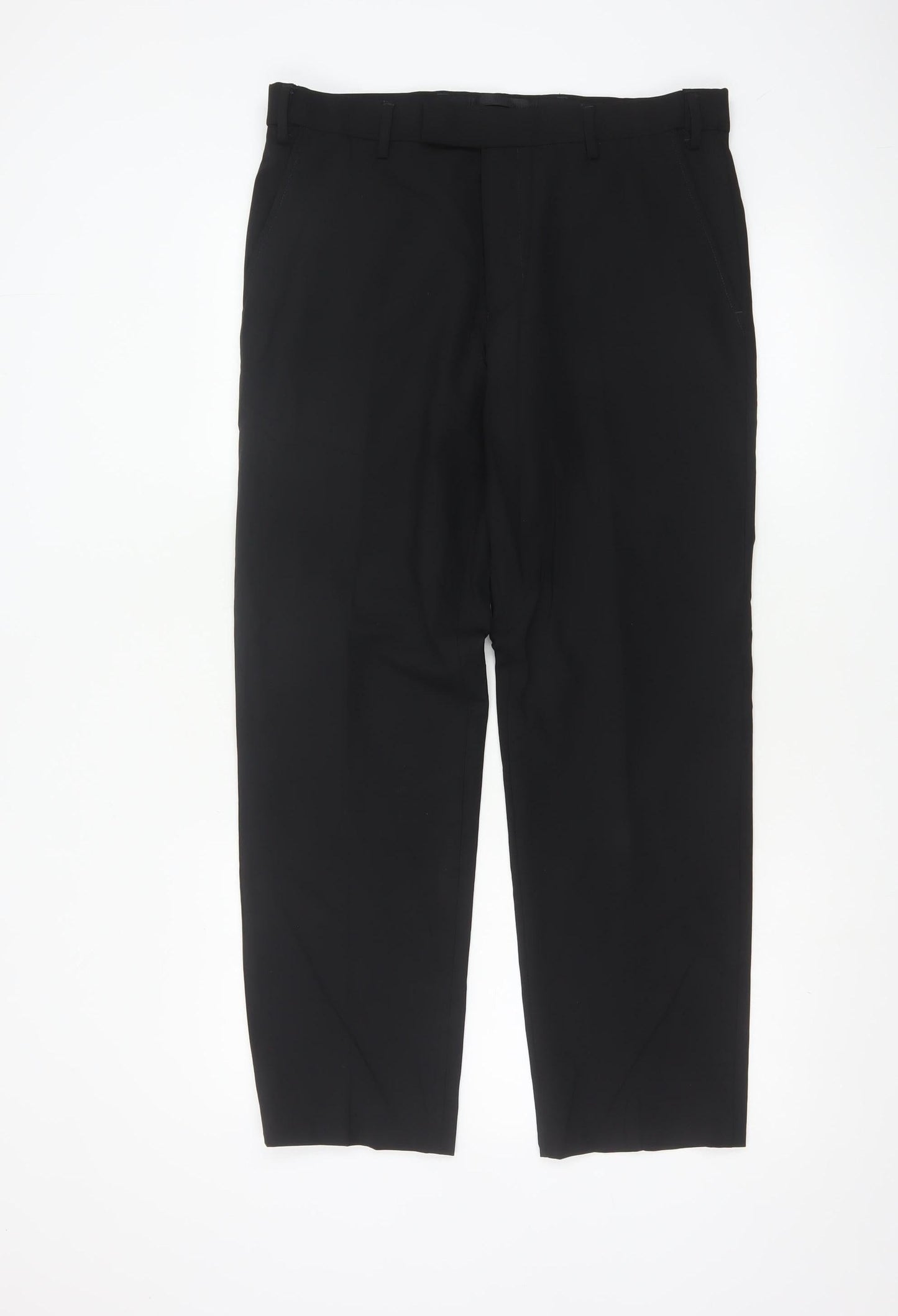 Marks and Spencer Men's Black Dress Trousers 32W 29L Wool Blend