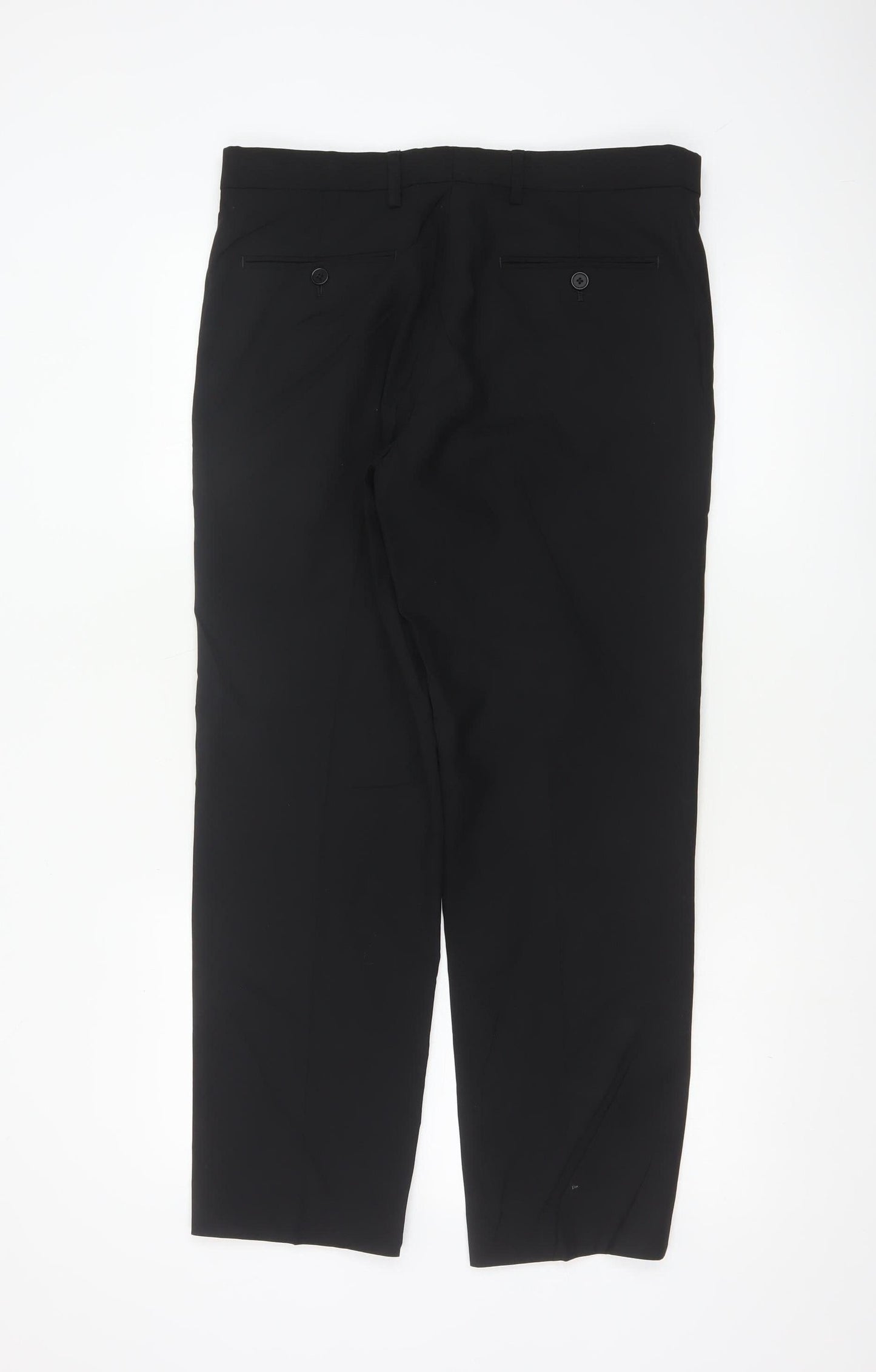 Marks and Spencer Men's Black Dress Trousers 32W 29L Wool Blend