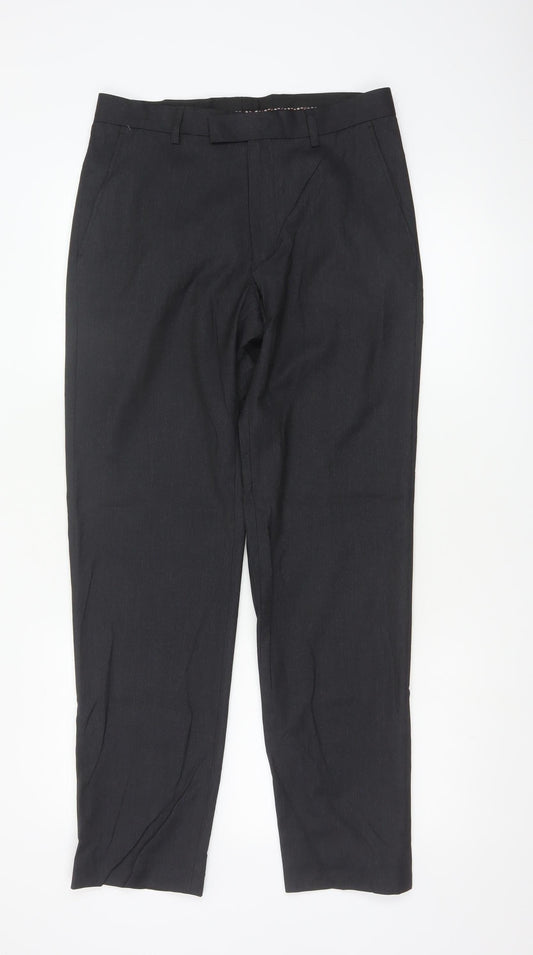 Marks and Spencer Men's Black Slim Fit Formal Trousers 30W 31L