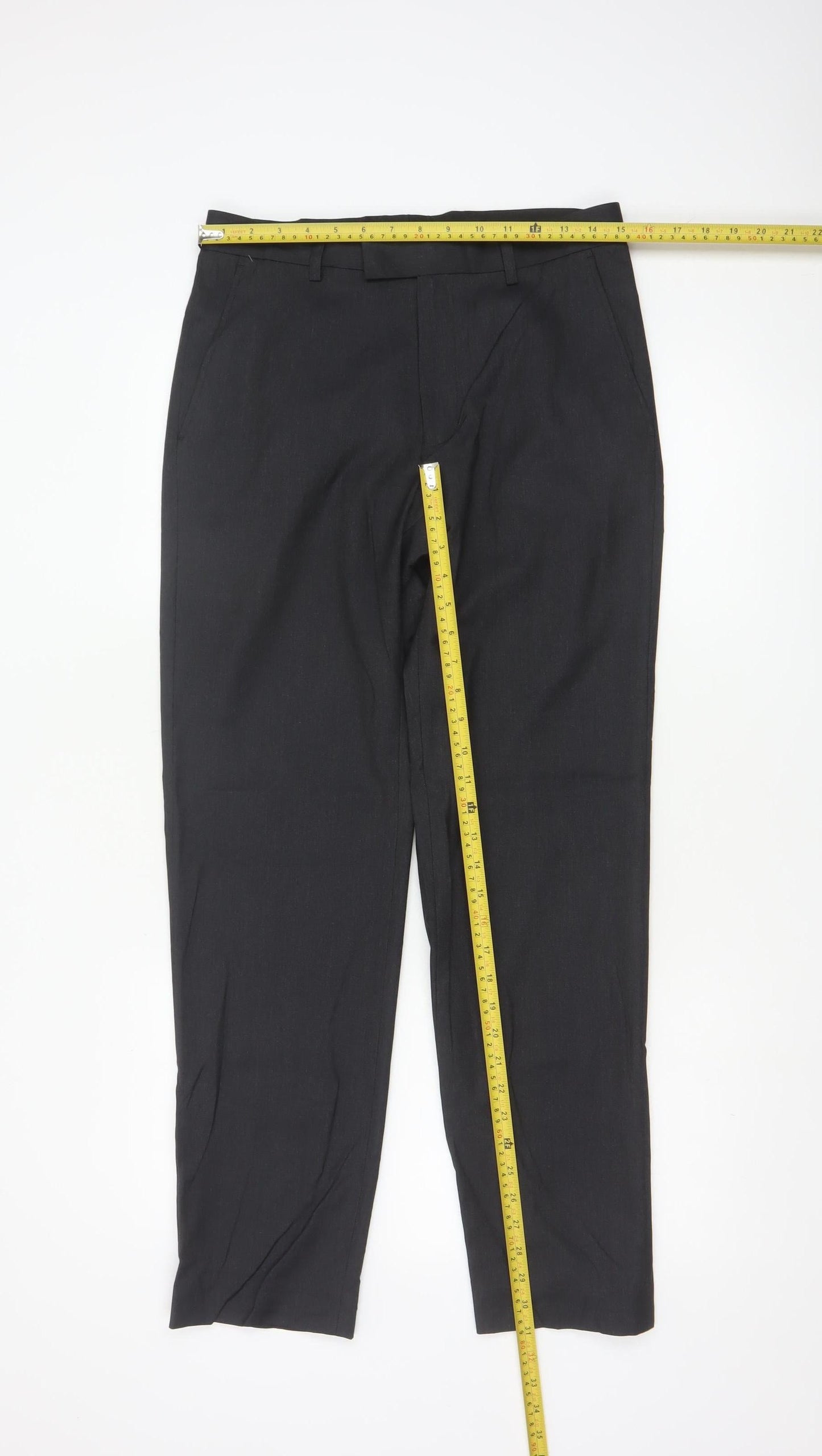 Marks and Spencer Men's Black Slim Fit Formal Trousers 30W 31L