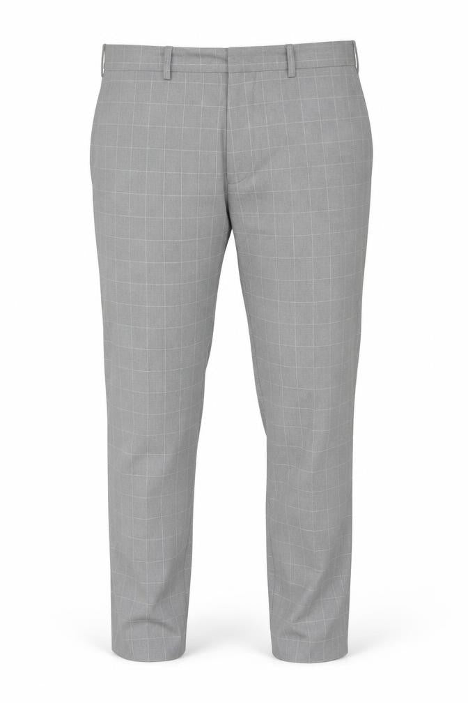 Marks & Spencer Men's Grey Check Slim Fit Dress Pants 32W 31L