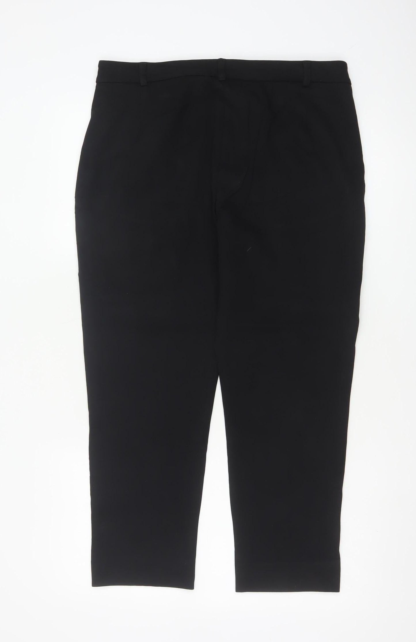 Marks and Spencer Women Black Size 14 Short Tapered Trousers