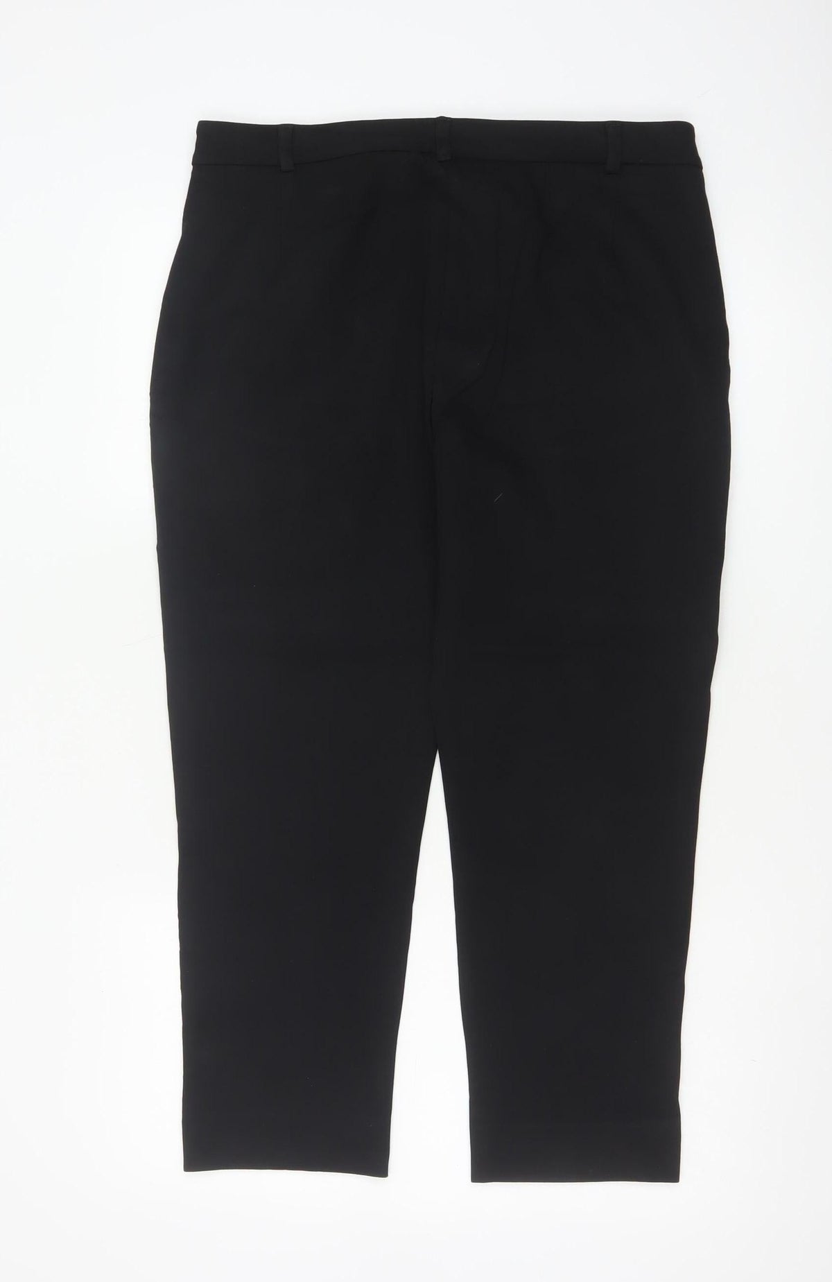 Marks and Spencer Women Black Size 14 Short Tapered Trousers