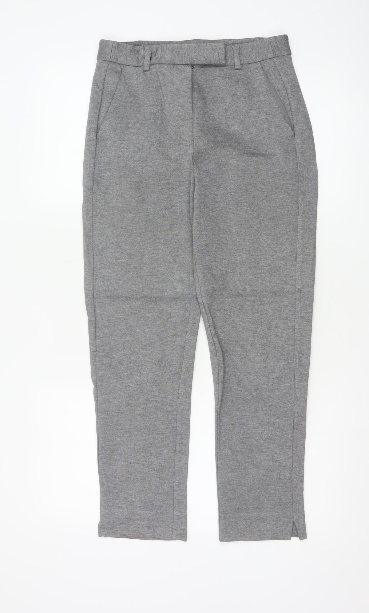Marks & Spencer Womens Grey Size 8 Slim Fit Ankle Trousers