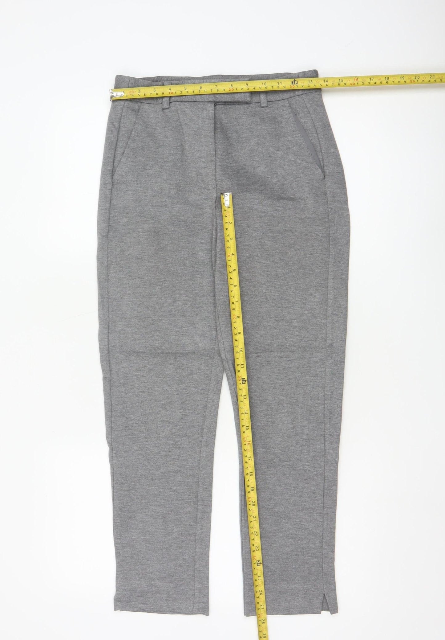 Marks and Spencer Womens Grey Size 8 Slim Fit Ankle Trousers
