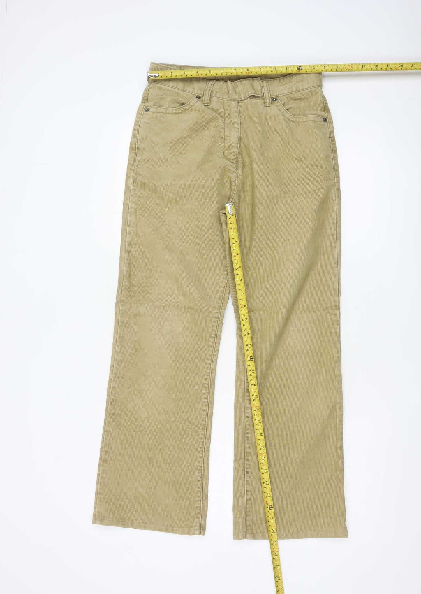 Rohan Womens Beige Corduroy Wide-Leg Casual Trousers Size 8