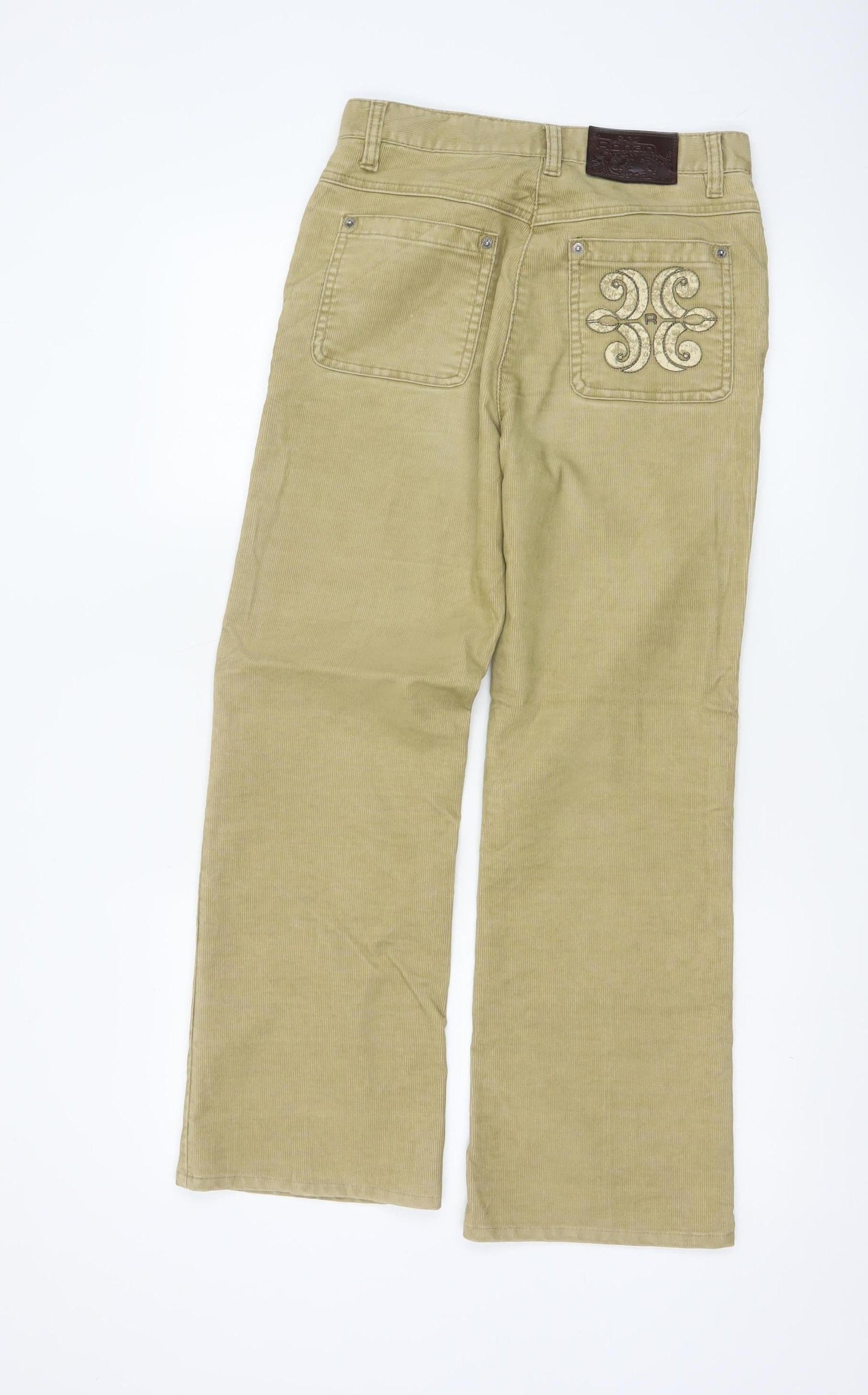 Rohan Womens Beige Corduroy Wide-Leg Casual Trousers Size 8