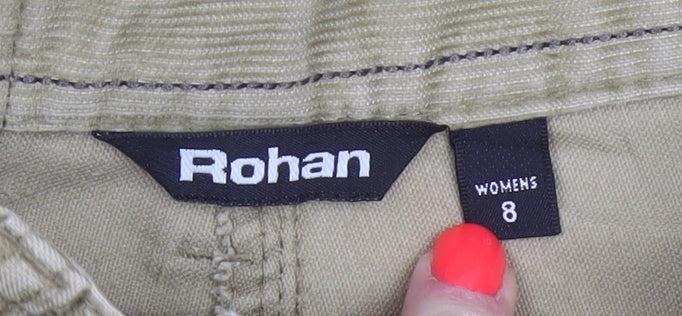 Rohan Womens Beige Corduroy Wide-Leg Casual Trousers Size 8