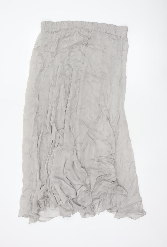 Phase Eight Women’s Grey Silk A-Line Long Skirt Size 10