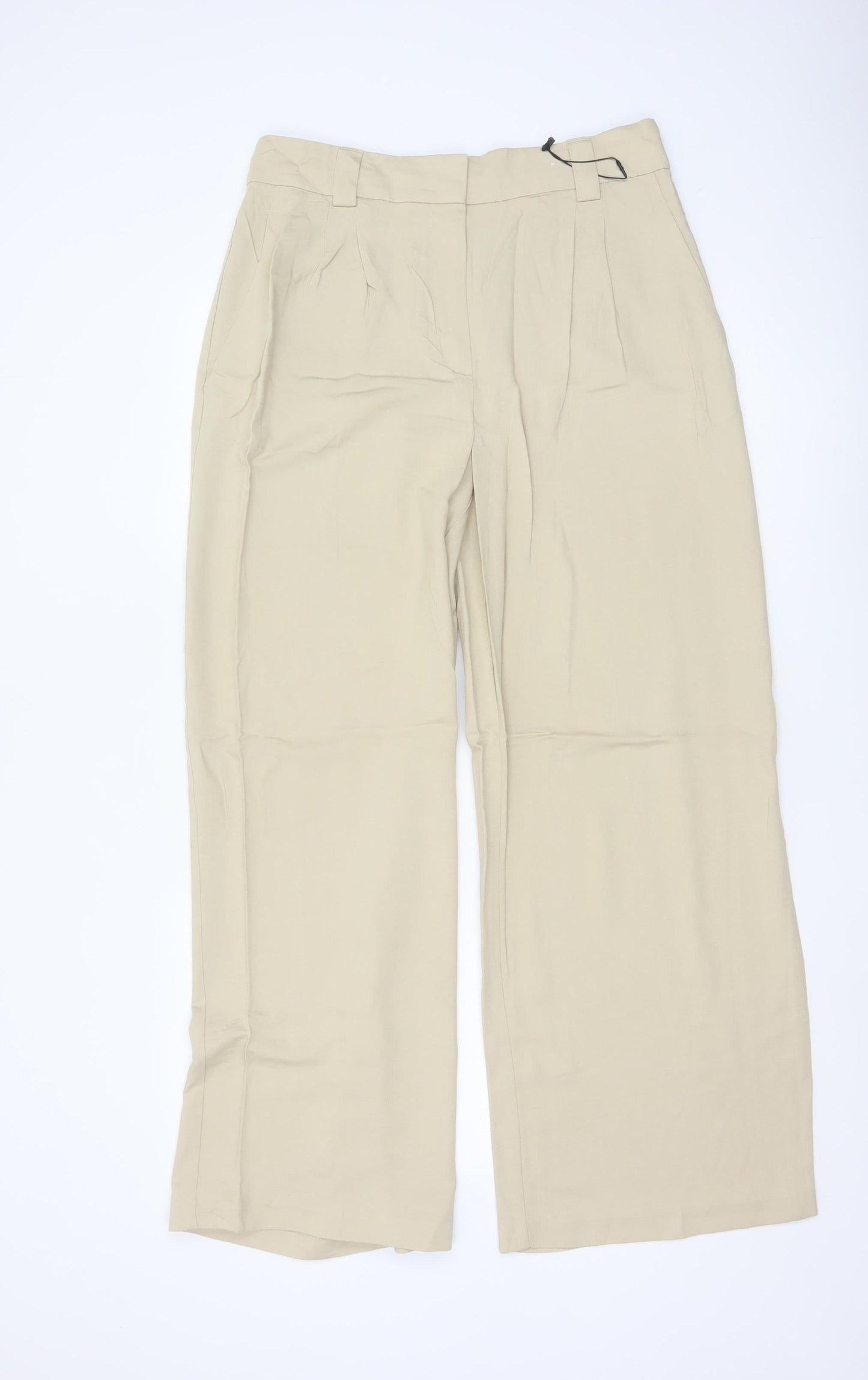Marks and Spencer Autograph Women's Beige Wide-Leg Trousers Size 12