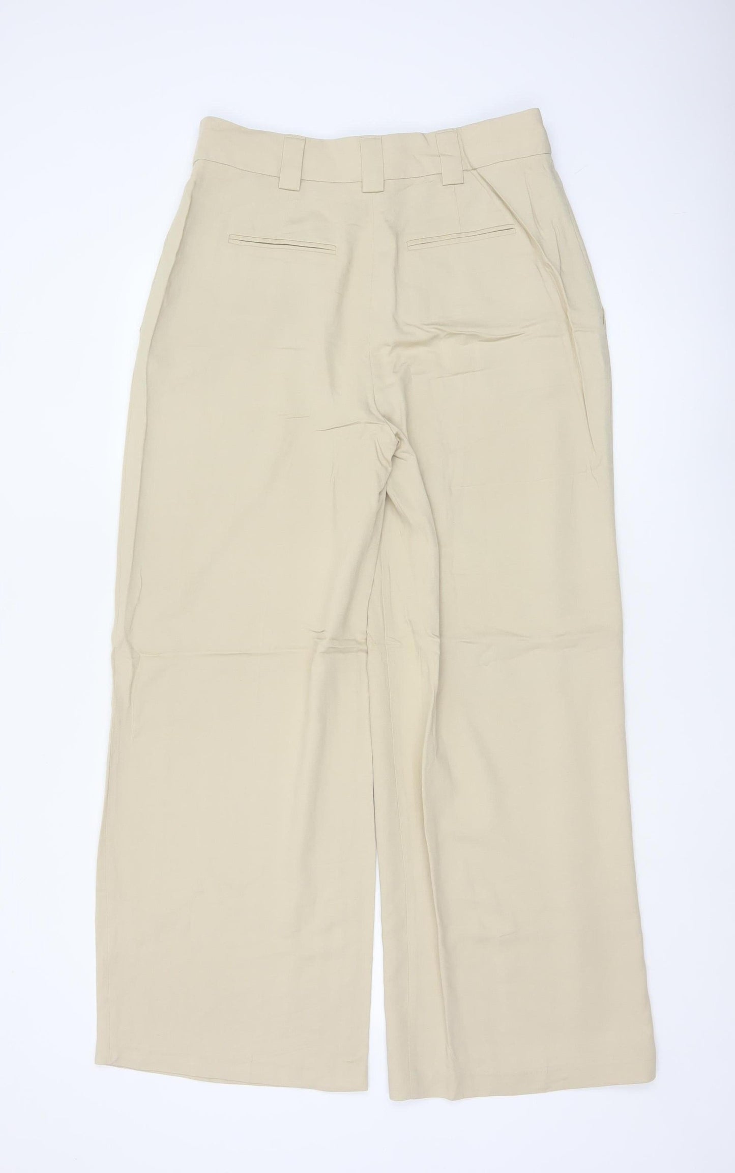 Marks and Spencer Autograph Women's Beige Wide-Leg Trousers Size 12