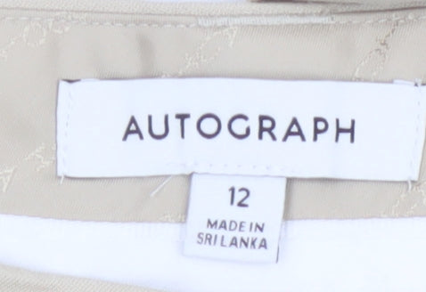 Marks and Spencer Autograph Women's Beige Wide-Leg Trousers Size 12