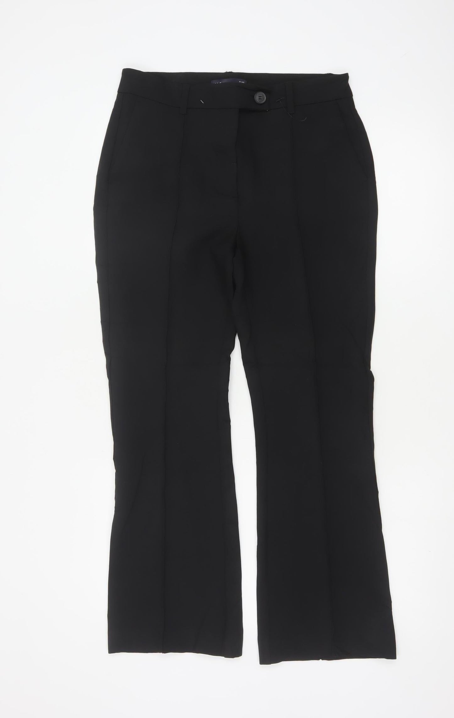 Marks and Spencer Women Black Size 10 Long Flared Trousers