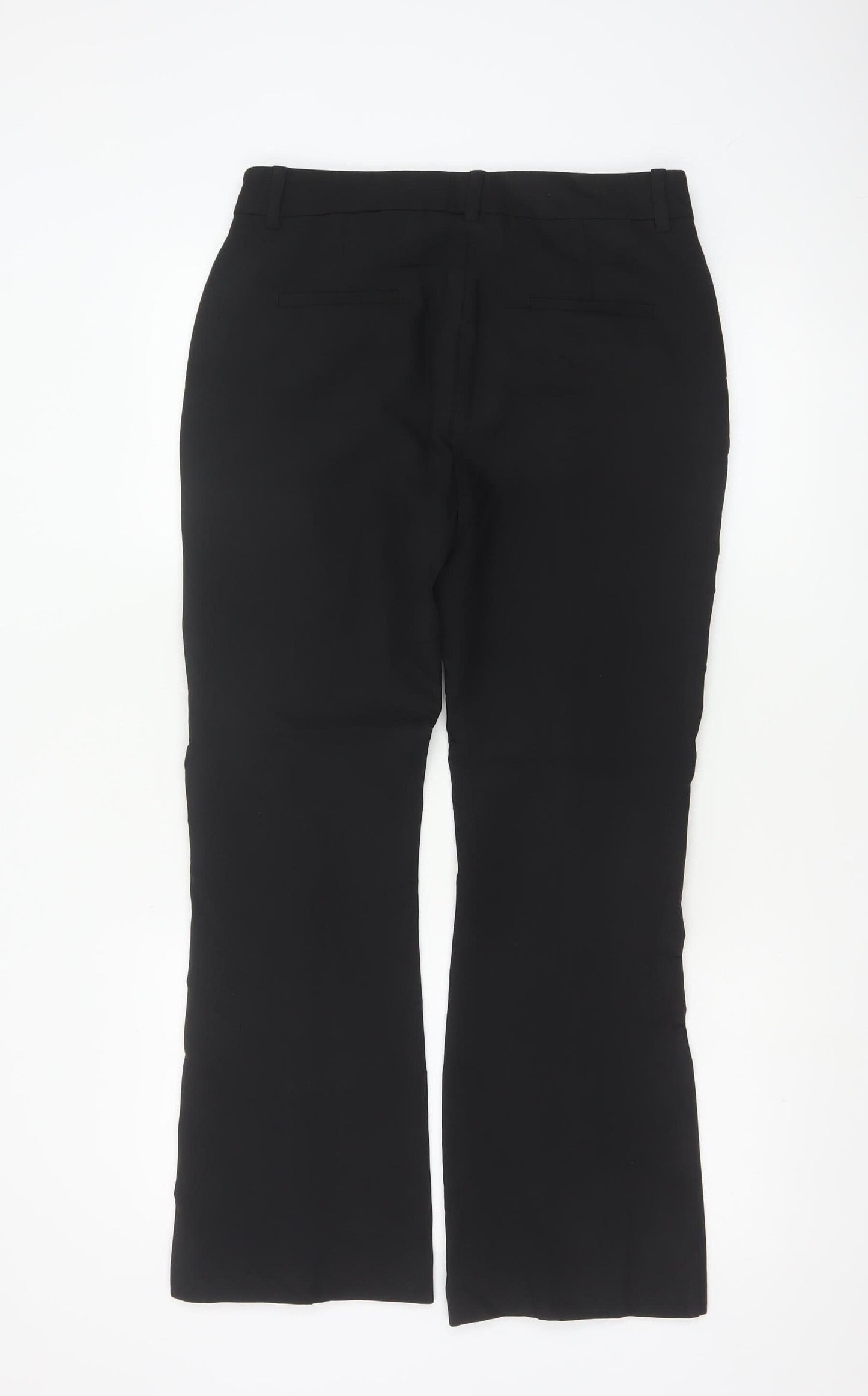 Marks and Spencer Women Black Size 10 Long Flared Trousers